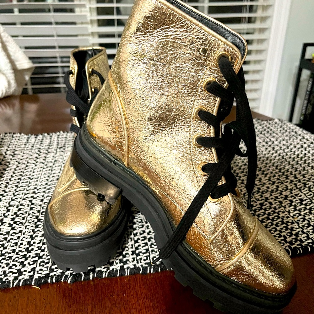 New Shutz Maylova Gold Combat Boot